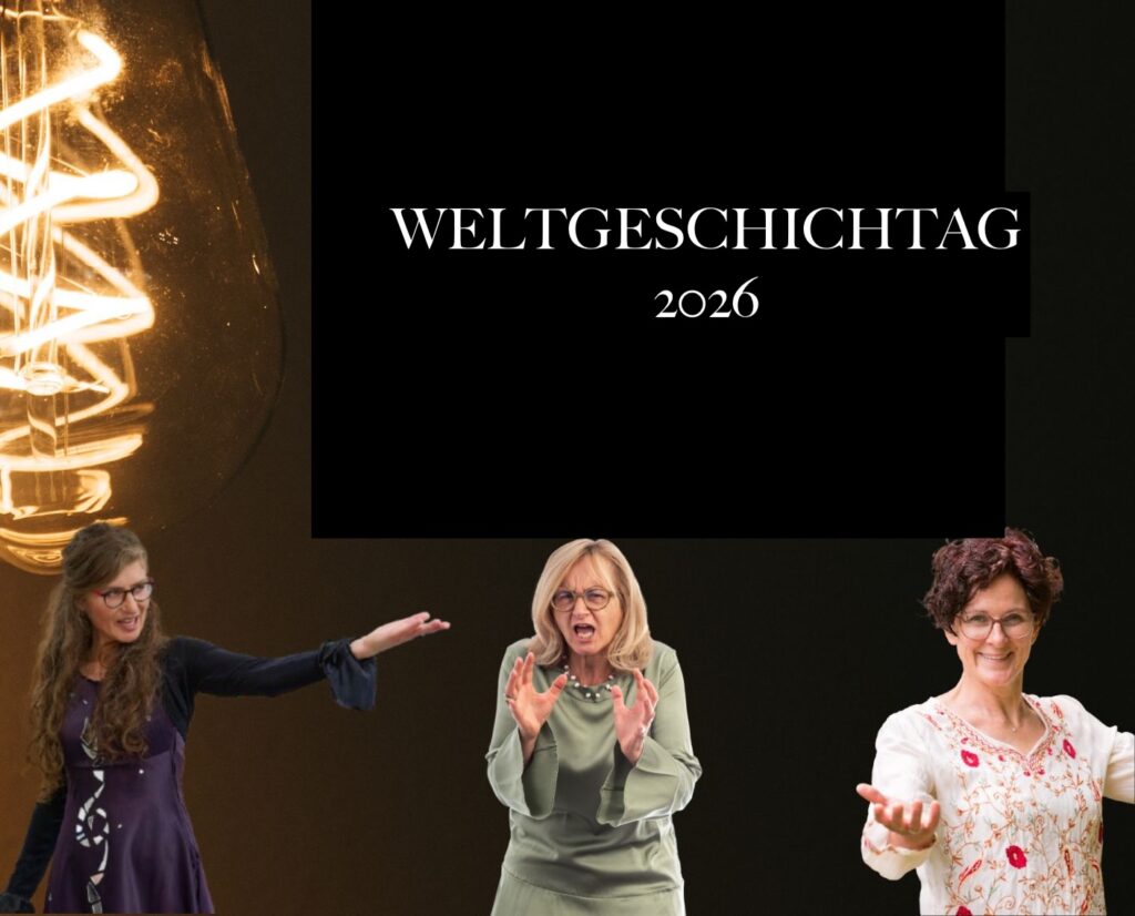 Sonntag, 22.03.2026 - Brixen: Guggenberg - 18:00 Uhr
Geschichten von Hoffnung, Mut und Zuversicht am Weltgeschichtentag
erzählt von Veronika Krapf, Leni Leitgeb und Heike Vigl...